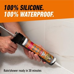 Gorilla 100% Silicone Caulk Kitchen & Bath Sealant, 10 fluid ounces, Clear