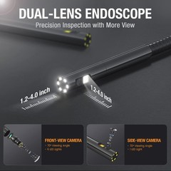 Endoscope Dual Lens 0.21in 9.8FT Borescope Industrial Waterproof NTS500 Monitor