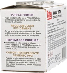 4 oz. PVC Regular Clear Cement and 4 oz. NSF Purple Primer Handy Pack