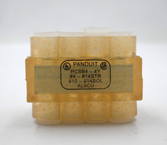 PANDUIT PCSB4-4-6Y MULTI-TAP CLEAR INSULATED ALUMINUM CONNECTOR BLOCK BOX OF 5