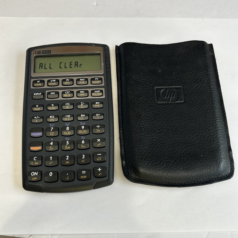 HP 10BII / 10bll Financial Calculator Tested Working With Protector Case