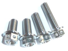 TITANIUM GRADE 5 RACE SPEC M5 HEX HEAD WITH BUILT IN WASHER CROSS DRILLED SAFETY