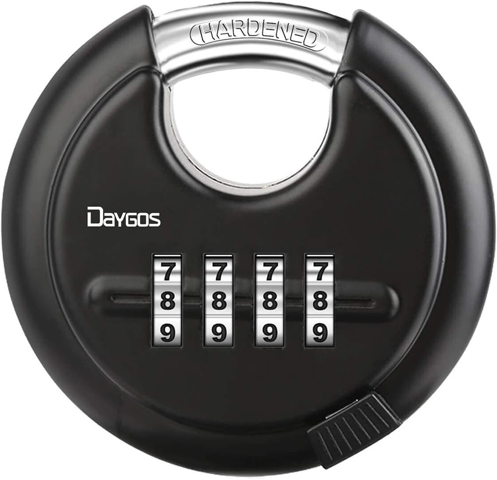 Combination Disc Padlocks for Outdoor – Heavy Duty 4 Digit Code Lock, Combo Disc