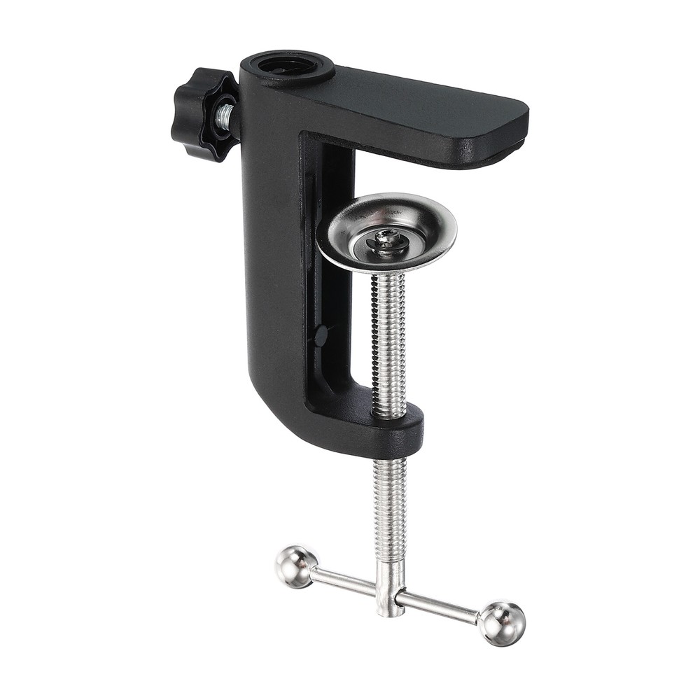 0.49″ Hole Dia. Universal C-Clamp Table Lamp Mic Arm Mount Desk Clamp Black