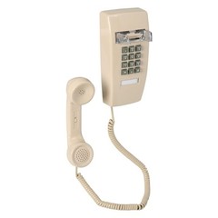 Zoro Select T-25 Crm W/O Mw Standard Wall Phone, Beige, T-25 Crm W/O Mw