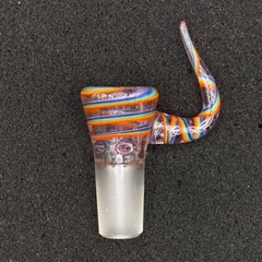18mm 3-Hole Glass Slide Bowl with Horn Handle