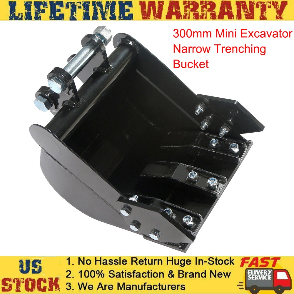 300mm Mini Excavator Narrow Trenching Bucket for 0.8-2 Ton Diggers Heavy Duty US