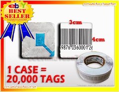 20,000 CHECKPOINT ® COMPATIBLE BARCODE LABEL TAG 8.2MHz (3cm x 4cm) Fake Barcode