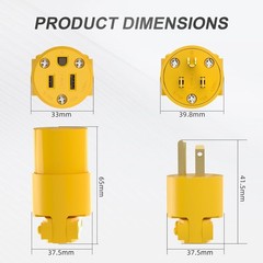 Extension Cord Ends Male and Female,Electrical Replacement Plug & Connector Set