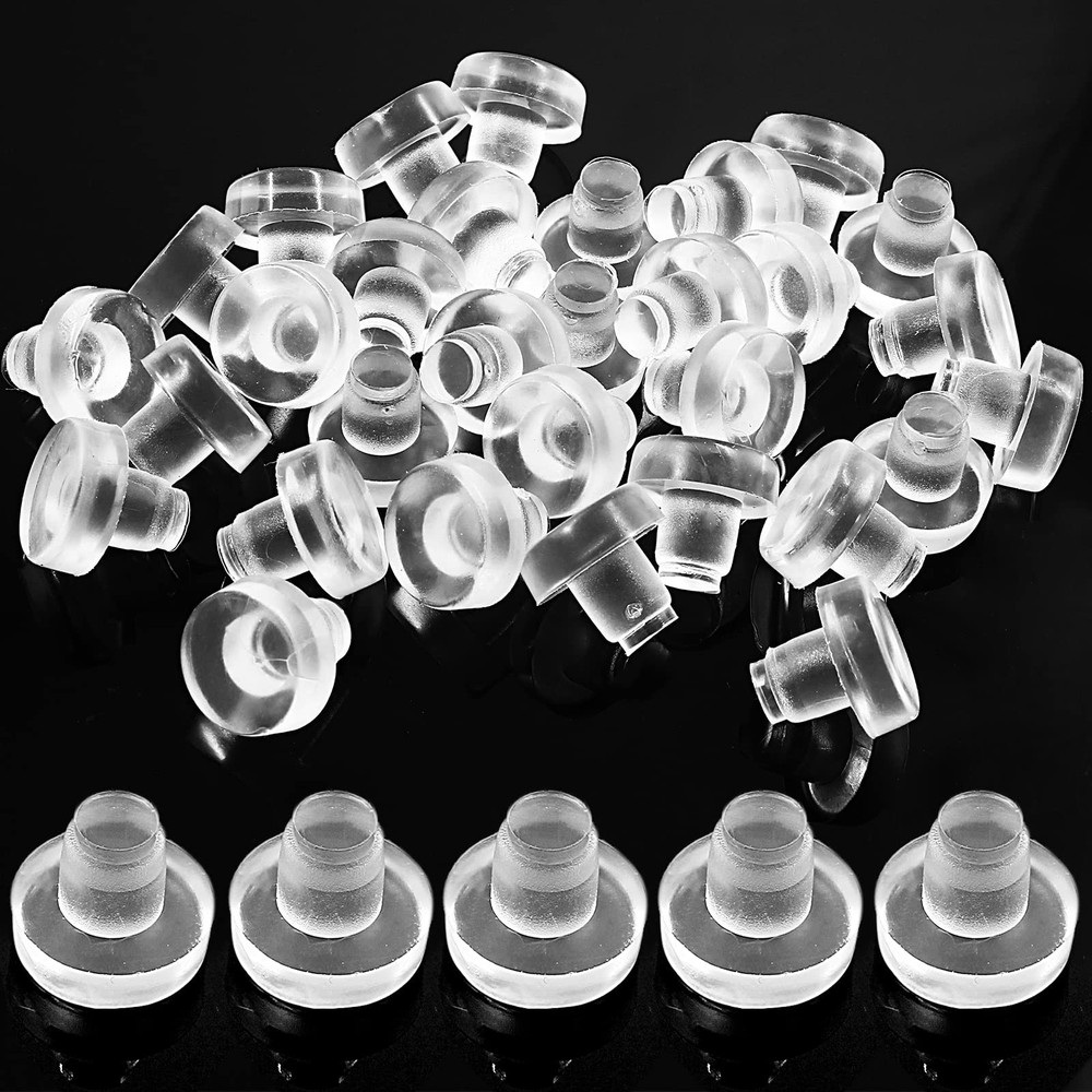 Litoexpe Glass Table Top Bumpers with Stem, 30 Pieces Clear -30 Pieces,