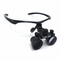 Dental 2.5X Binocular Loupes with 3W LED Head Light Aluminum Box Black US STOCK