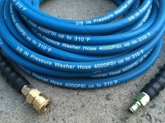 4000PSI 3/8″ x 50FT Blue Non-Marking Pressure Washer Hose w/ QC Fittings