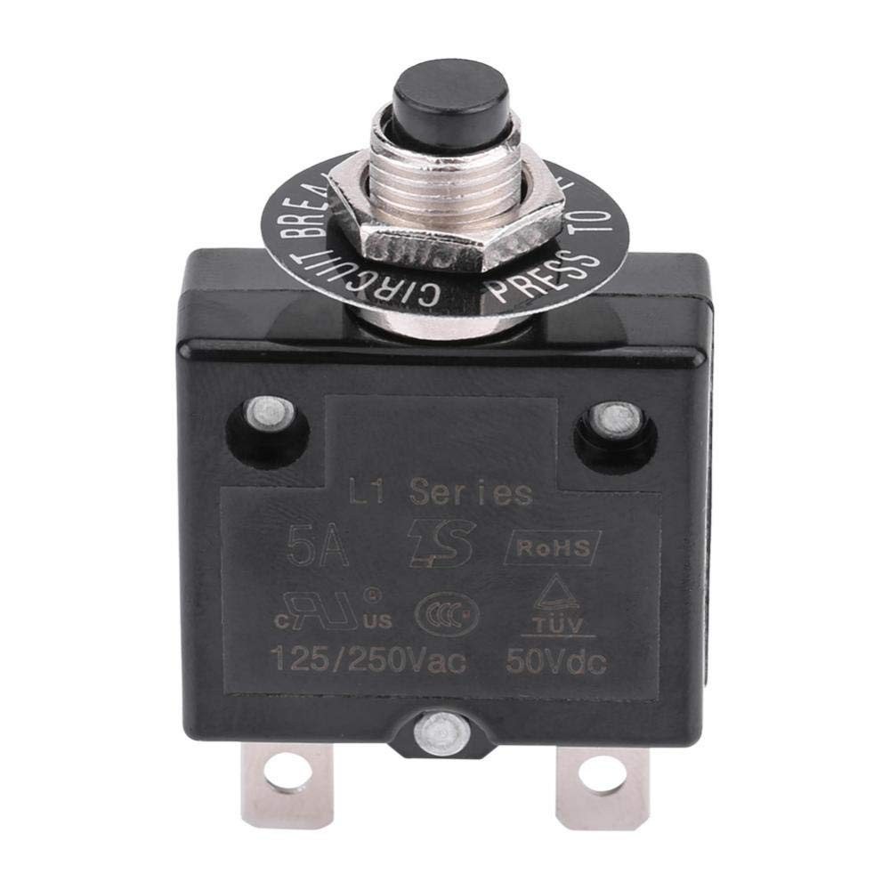 20A Thermal Circuit Breaker 125-250V AC 50V DC Manual Reset Overload Protector