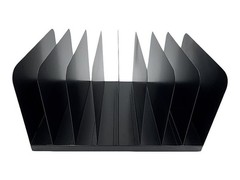 Huron Applied Sciences Vertical 8 Slot Steel Desk Organizer/Sorter Black