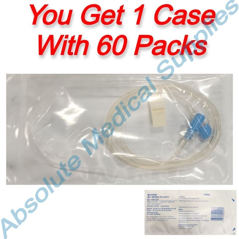 *60-Packs* Baxter MINI-INFUSER 0.4 mL Microbore 37″ Extension Set Sterile 2C9202