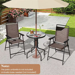 3-Piece Metal round Outdoor Bistro Furniture Set Patio Folding Chairs and Table
