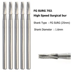 Dental Surgical Tungsten Carbide Burs FLAT END TAPER Fissure 702 FG FGOS 25/28mm