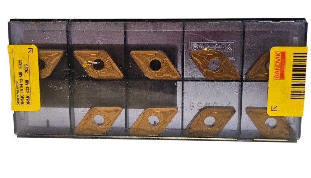 SANDVIK | 9 PC |DNMG 15 04 12-MR 2025 | Genuine Turning Carbide Insert | Sweden