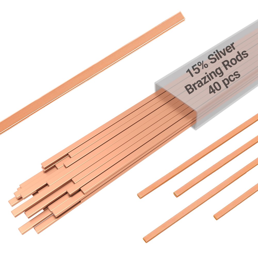 15% Silver Brazing Rods AWS BCuP-5 40 Sticks Solder Length-10 Inch