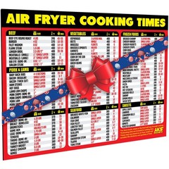 Air Fryer Magnetic Cheat Sheet – Large Print Easy to 11 x 8.5 inches, Red
