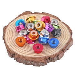 Multicolor Aluminum Hex Flange Lock Nut With Nylon Insert M2 M3 M4 M5 M6 M8