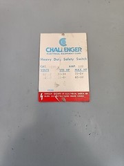 CHALLENGER – HD3630 – SAFETY SWITCH – 100 AMP, 3 POLE, 600 VAC, NEMA TYPE 1 NEW