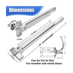 31.5”/80cm Stainless Steel Commercial Door Push Bar Panic Exit Device with