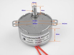 TYD50 Synchronous Motor 110V AC 22.4RPM 4W CW/CCW For Rotisserie Grill