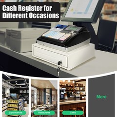 Square POS Terminal Cash Register Complete W/ Printer, And Cash Drawer, 48 Keys
