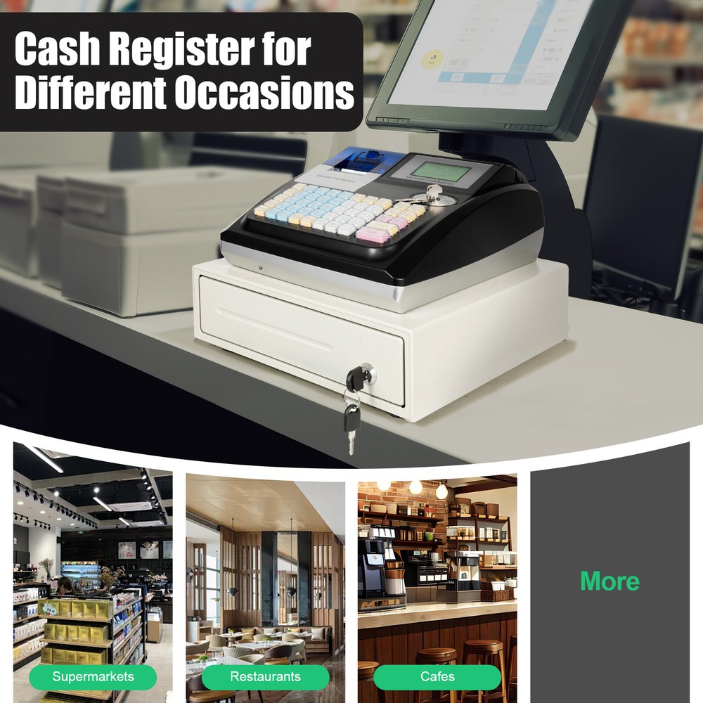 Square POS Terminal Cash Register Complete W/ Printer, And Cash Drawer, 48 Keys