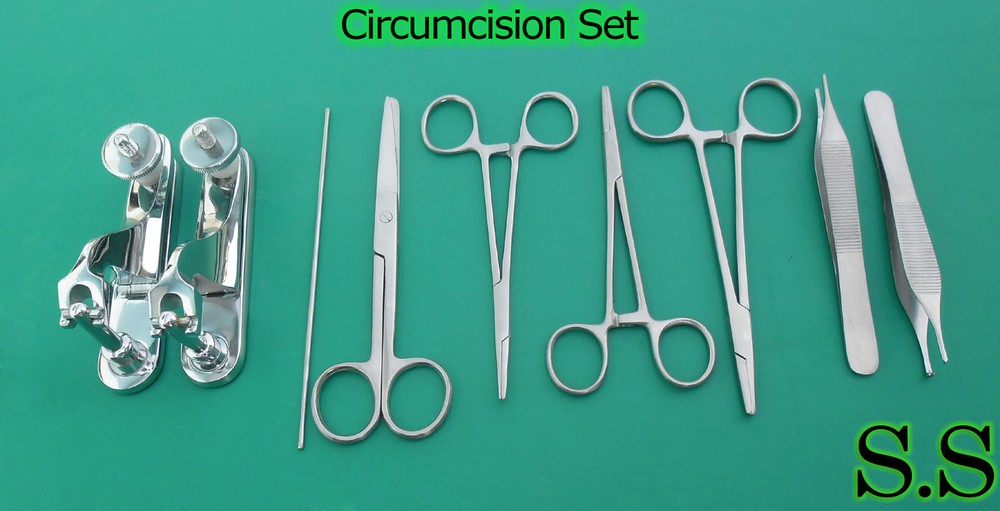Circumcision Set c/w”2 Gomco” style clamp 1.5cm+1.45cm, s/s & 6 s/s inst DS-836