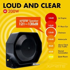 Siren Speaker Compact 200W Aluminum Wall Mount Outdoor Waterproof Portable