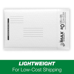 Max Strength Self-Sealing Poly Bubble Mailer #0, 6″ x 9″, Solid White, 25 Pack