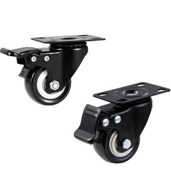 4PCS Locking Casters Heavy Duty Wheels with Flat Plate Swivel Casters with Brake