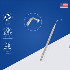 Mushroom, Nucleus Manipulator, 0.65 mm, hemi-Ball Tip, Angled, Overall Length 12