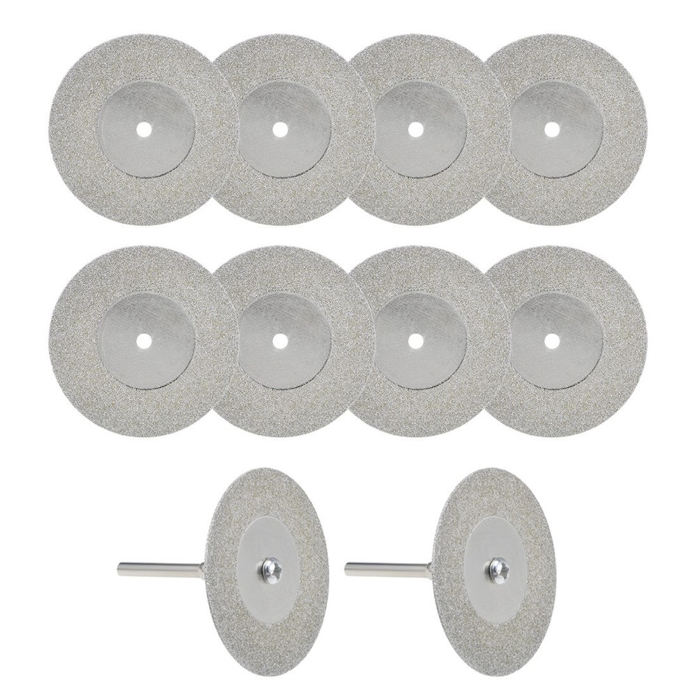 10Pcs 40mm Diamond Cutting Wheels Cut Off Wheel with 2Pcs Mandrels