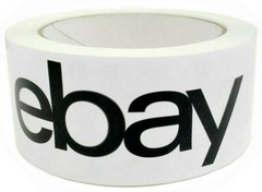 Official eBay Branded Packaging Tape, Black Letters 2″ x 75 yds, One New Roll