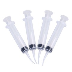 10-500 Pcs Dental Disposable Plunger Irrigation Syringe Curved Tips Fit 12cc