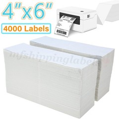 4000 4″x6″ Fanfold Direct Thermal Shipping Labels Perforated for Zebra & Rollo