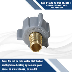 10 Pcs. 1/2″ Pex X 1/2″ Female Swivel Adapter, 1/2″ Pex Female Swivel 25-2-1=10