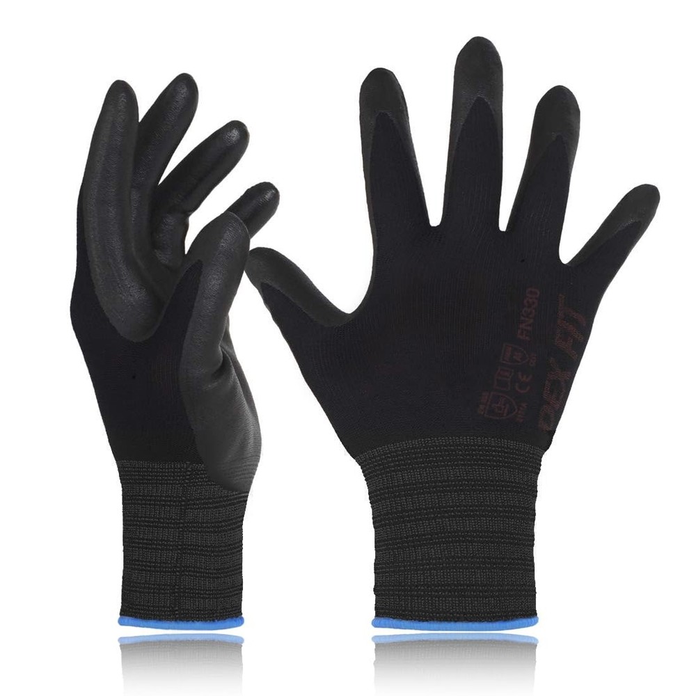 Nitrile Work Gloves Fn330 1 Pair 3dcomfort Stretchy Fit Firm Grip Thin & Lightwe