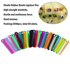 1040pcs Dental Orthodontic Ligature Ties Braces Elastic Rubber Bands Mixed Color