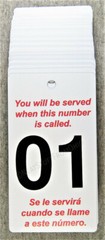 TAKE A NUMBER CARDS, PRINTED BOTH SIDES, No. 01-50, HIGHEST-QUALITY, THICK PVC
