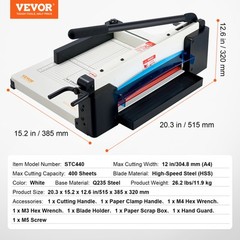 VEVOR Paper Cutter 12″ A4 Guillotine Paper Trimmer 400 Sheet Capacity Metal Base