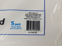 Office Depot Poster Boards 11in. x 14in. White 2 Packs Of 5 Each – 10 Total New