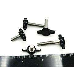 M5 x .8mm Thumb Screw Bolts with Black Butterfly Tee Wing Knob 12-30mm Stainless