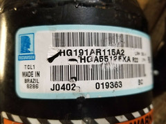 TECUMSEH HGA5512EXA (HG191AR115A2) 12,000 BTU 115V 1PH 60HZ R-TWENTY TWO A/C COM