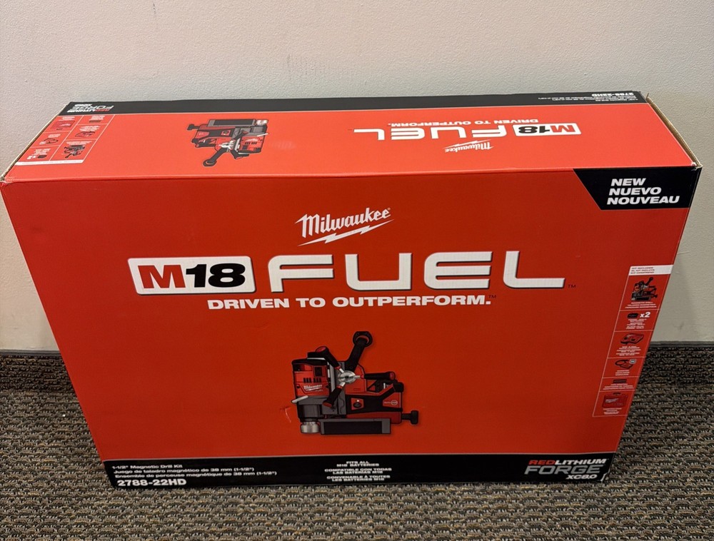 Milwaukee 2788-22HD M18 FUEL 1-1/2 in Lineman Magnetic Drill Kit-FREE SHIPPING