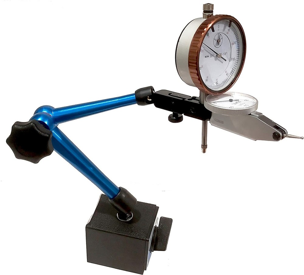 Magnetic Base 0.0005″ Test Indicator And 0.001″ Dial Indicator Fine Adjustment