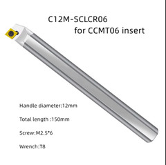 1PCS C12M-SCLCR06+10pcs CCMT060204 Tungsten steel seismic resistant tool holder